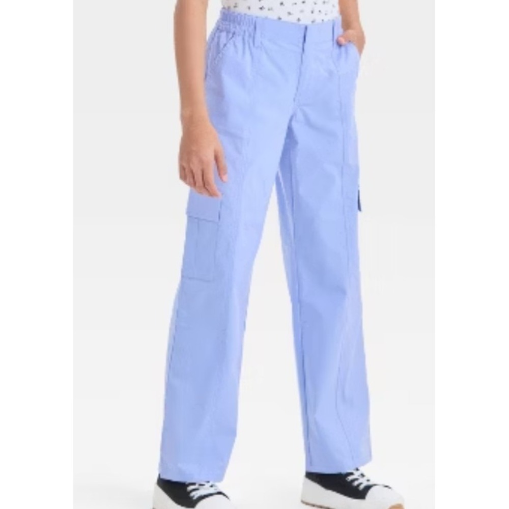 Art Class blue mid rise Wide Leg Cargo Pants, Girls Pants M 8